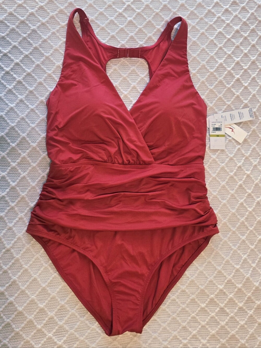 Jantzen Red One-Piece Swimsuit - Size 14